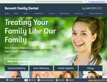 Tablet Screenshot of bennettfamilydental.com